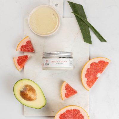 Grapefruit body cream with avocado oil from Vegan Fox