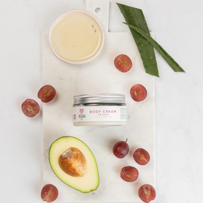 Grape body cream with avocado oil from Vegan Fox