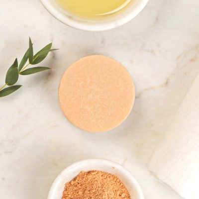 Solid facial cleanser with pink clay from Vegan Fox