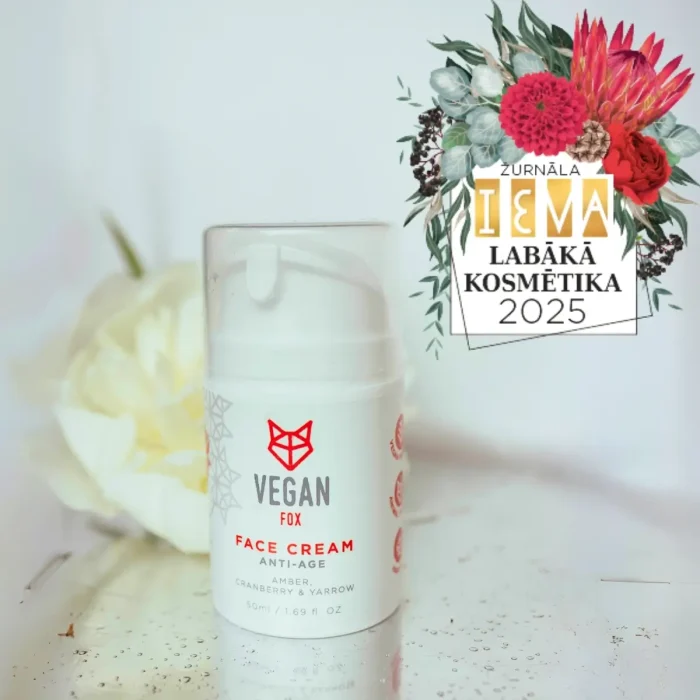 Anti-age sejas krēms ar dzintara ekstraktu no Vegan Fox