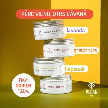 Ķermeņa krēmiem akcija - pērc vienu, otrs dāvanā